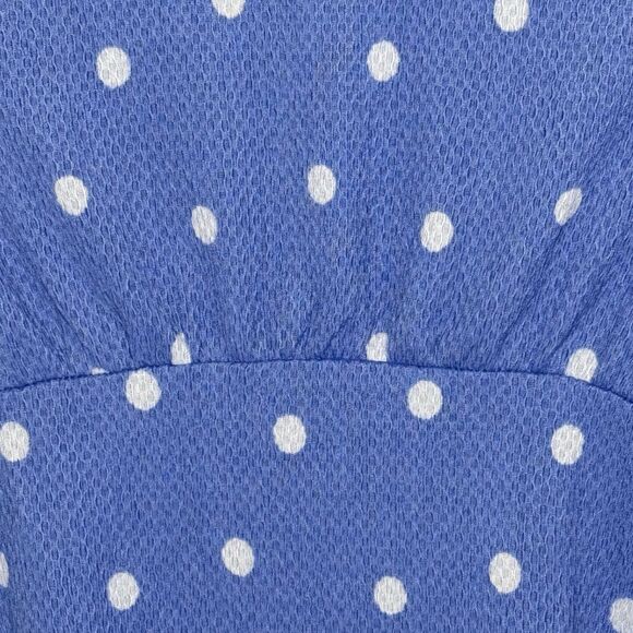 Art Class Girls Blue Polka Dot Textured Woven Long Sleeve Dress Size S 6/7 NEW! - Picture 4 of 10